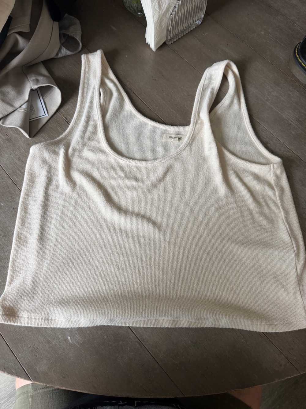 Madewell Cream Ribbed Tank Top